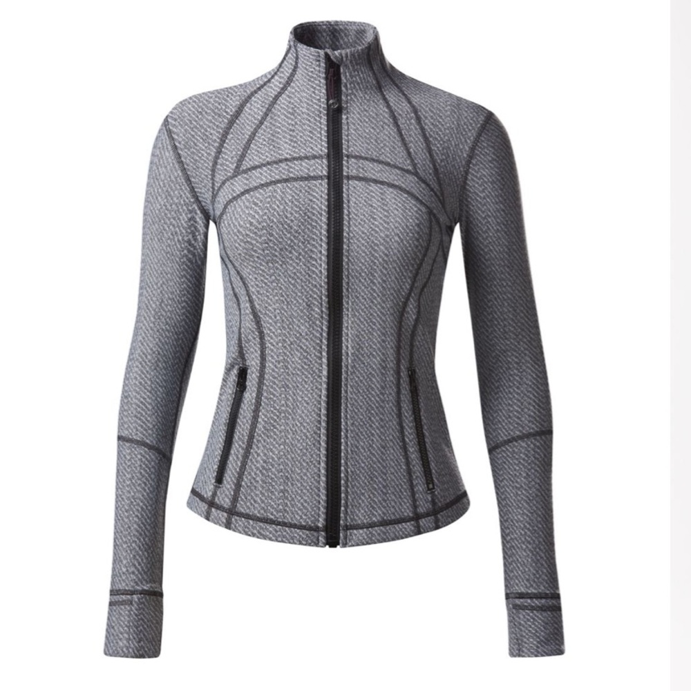 Lululemon Define Jacket Hazy Heather Heathered White Heathered Black